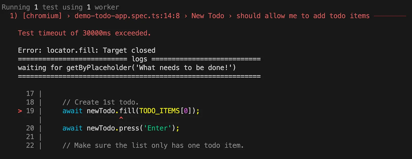 Error while entering text into input field